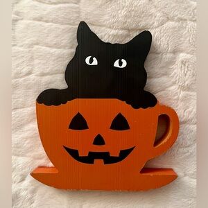 Quill to Paper by Six Trees Handcrafted Black Cat With Jack-O-Lantern